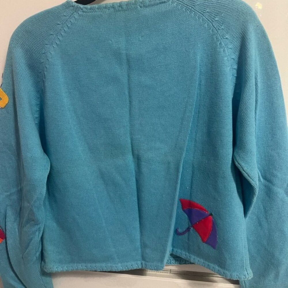 Michael Simon New York Vintage Umbrella Handmade Cardigan Sweater M - Picture 2 of 2